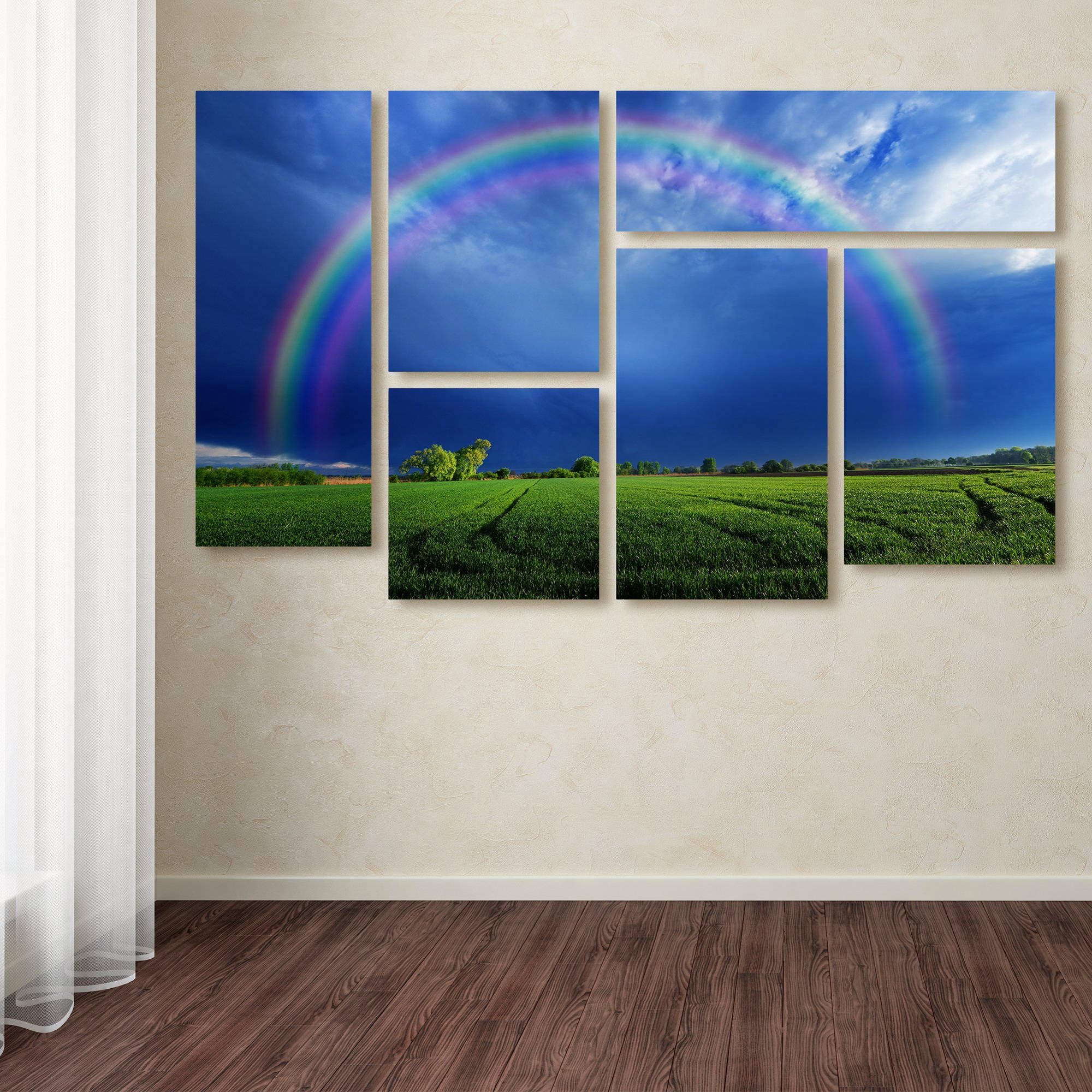 Trademark Fine Art "Lucky Rainbow" Canvas Art by Philippe Sainte-Laudy 6-Piece Multi-Panel Art Set