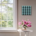 thumbnail image 4 of Framed Canvas Wall Art for Living Room Teal Check Plaid Wall Decor, Buffalo Plaid Aesthetic Paintings for Bedroom Office Kitchen Bathroom, Ready to Hang Artwork Wall Pictures 8x8 Inch, 4 of 9