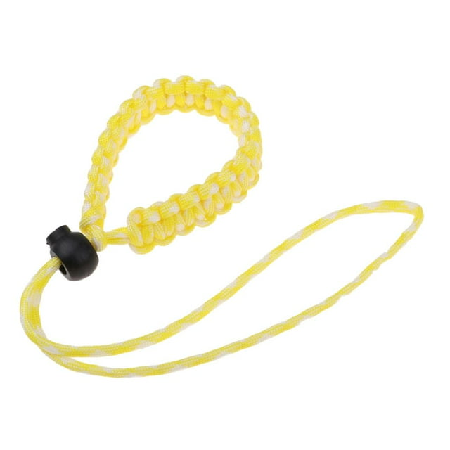 Correa de muñeca ajustable para cámara, cordón de mano de transporte de emergencia para acampar Amarillo blanco Zulema Correa de muñeca con cámara de Paracord