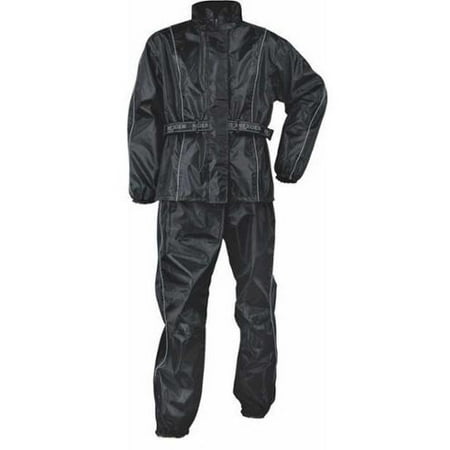 Milwaukee Mens Black Rain Suit Oxford Nylon Lightweight & Water Resistant Black