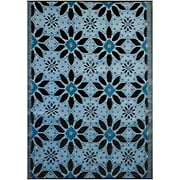 BalajeesUSA 2 PK 5'x 7' Outdoor Patio Rugs clearance Plastic Straw Reversible Patio Camping Rug Blue ,Black ,Grey 386