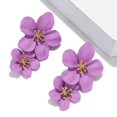 thumbnail image 1 of Pendientes morados, pendientes de flores dulces, temperamento creativo japonés y coreano, pintura en aerosol de moda f, 1 of 4