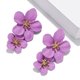 thumbnail image 1 of Pendientes morados, pendientes creativos japoneses y coreanos de flores dulces, temperamento, moda, pintura en aerosol, pendientes de flores y perlas, 1 of 4