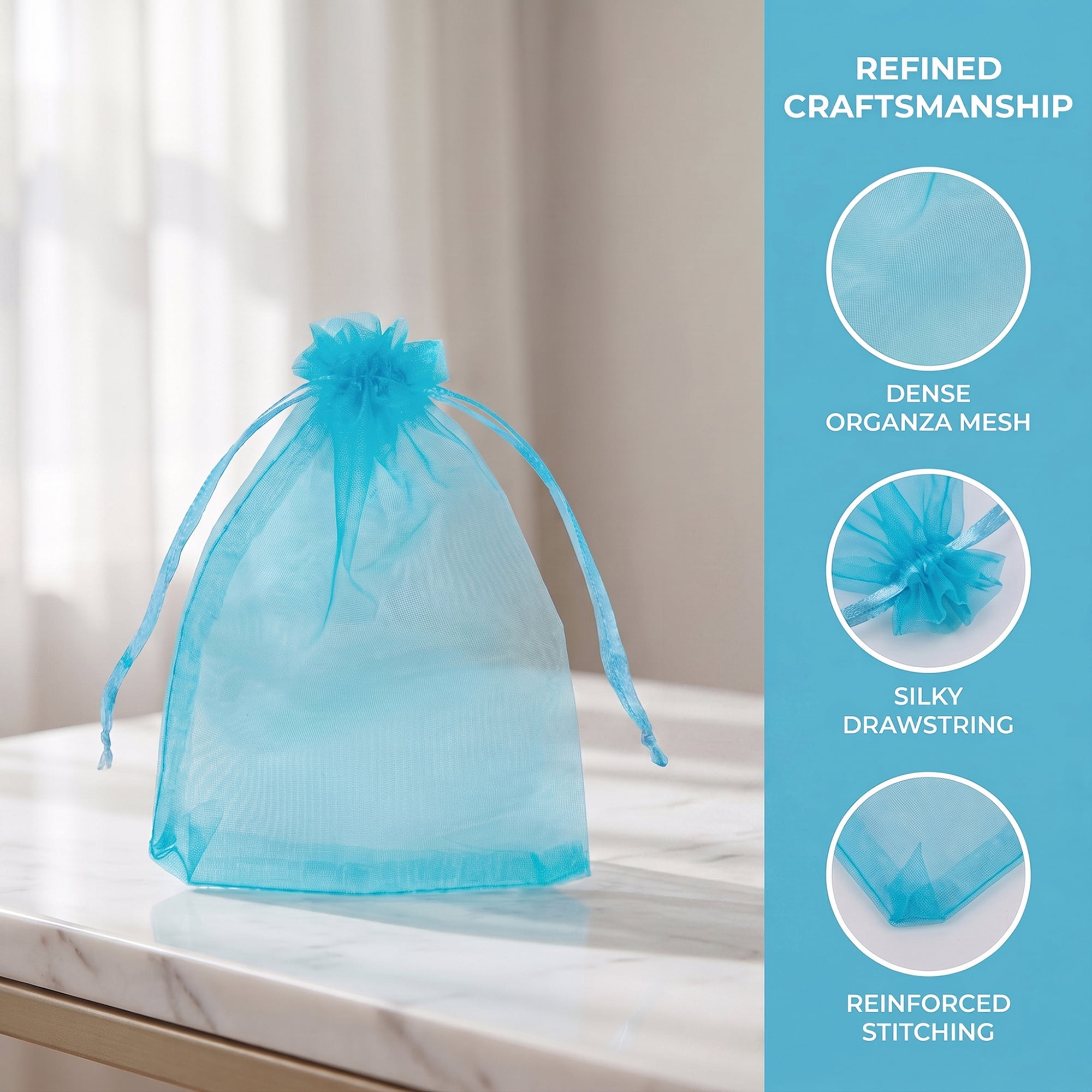 Unique Bargains Multi-Purpose Gift Bags with Handles for Events Blue 3.5" x 4.7"