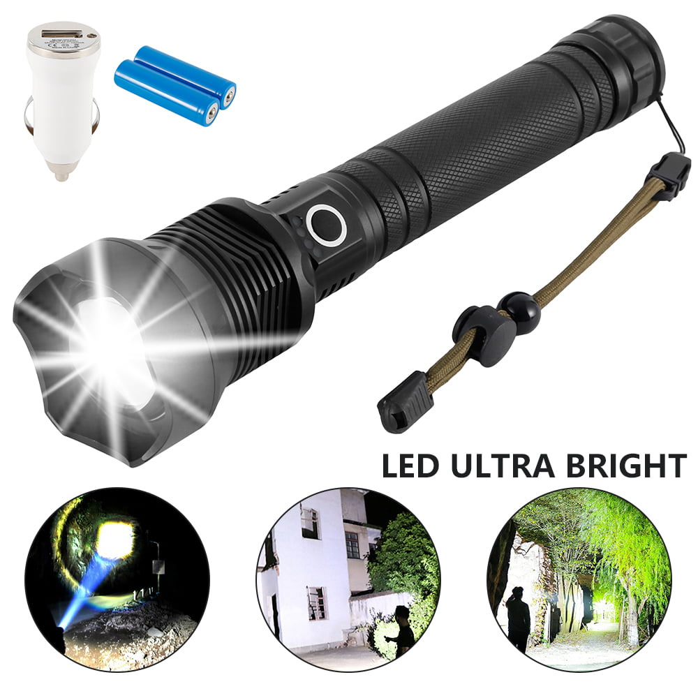 Rechargeable XHP90 LED Flashlight Ultra Bright 3 Modes Zoomable Torch 26650 Lamp 