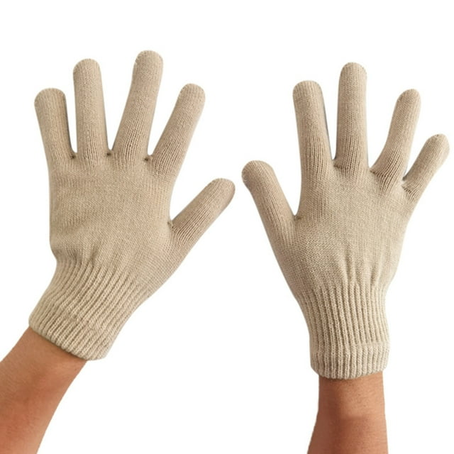 "Unisex Knitted Winter Gloves Warm Five Fingered Adult Handwear For Cold Weather