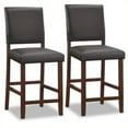 thumbnail image 1 of Leick Favorite Finds Wood Upholstered Back Counter Stool Set in Cappuccino, 1 of 15