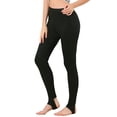 thumbnail image 1 of Leggings De Mujer Pantalones De Estribo De CintuElástiDe Color Sólido Negros M, 1 of 6