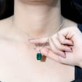 thumbnail image 5 of Rosec Jewels Lab Created Emerald Solitaire Pendant Necklace with Moissanite - 10X14 mm, 18K White Gold, 5 of 8