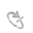 thumbnail image 4 of White Cubic Zirconia Open Arrow Ring .925 Sterling Silver Band Jewelry Female Male Unisex Size 10, 4 of 4