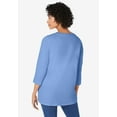 thumbnail image 2 of Woman Within Plus Size Perfect Three-Quarter Sleeve V-Neck Tunic, 2 of 6