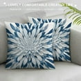 thumbnail image 3 of Nawypu  Dahlia Pillow Covers Navy Blue Grey White Floral Decorative Throw Pillow Cases 18x18inch Spring Summer Geometric Flower Double Sided Cushion Covers for Sofa Couch Bedding Outdoor, 3 of 5