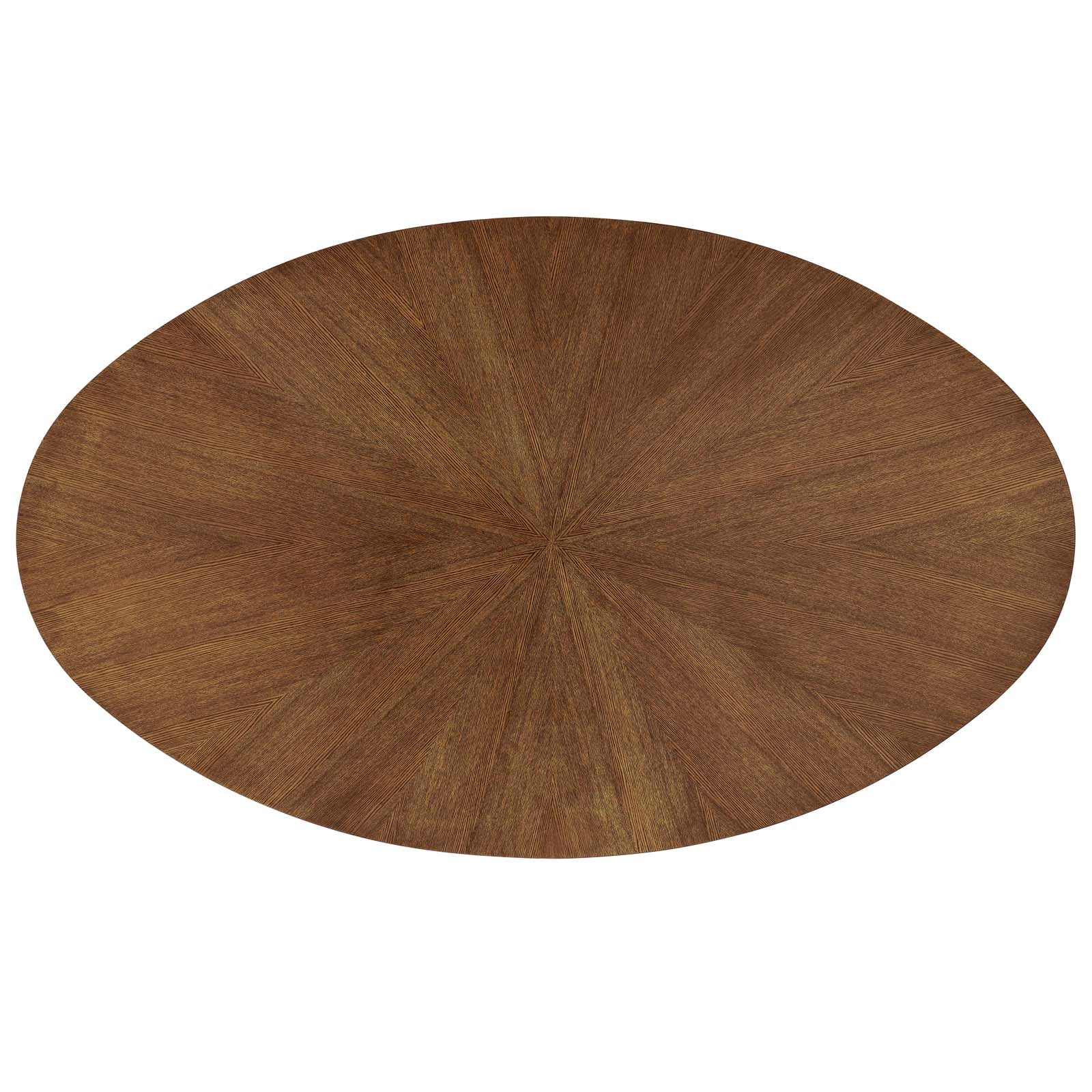 Modway Crossroads 71" Oval Modern Wood Dining Table in Walnut