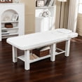 thumbnail image 2 of S-HOME Adjustable Massage Table With Detachable Headrest White High Resiliency Waterproof Cushion 330 lbs Capacity Spa Salon, 2 of 11