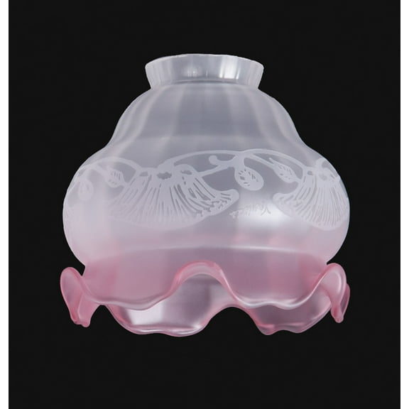 B&P Lamp® Ruby Tint Art Nouveau Etched Fixture Shade