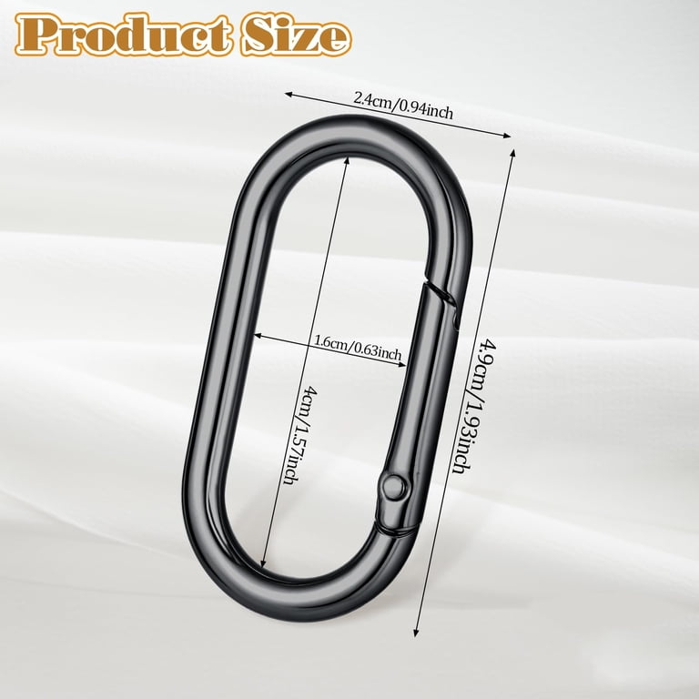 Trianu 6Pcs Key Ring, Oval Carabiner Clip Snap Clip, Metal