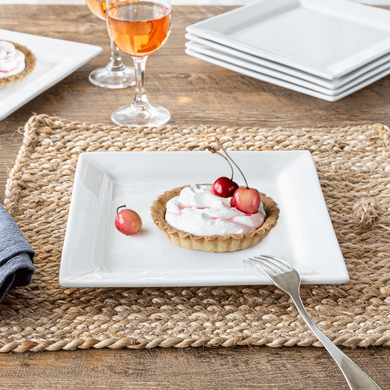 Better Homes & Gardens Square Porcelain Salad Plates, White