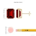 thumbnail image 2 of ANGARA Lab Grown 8 Ct Prong-Set Emerald-Cut Ruby Solitaire Stud Earrings for Women in 14K Yellow Gold (Size-10x8mm) | July Birthstone, Anniversary, Jewelry Gift for Women | Lab-Grown Ruby Earrings, 2 of 6