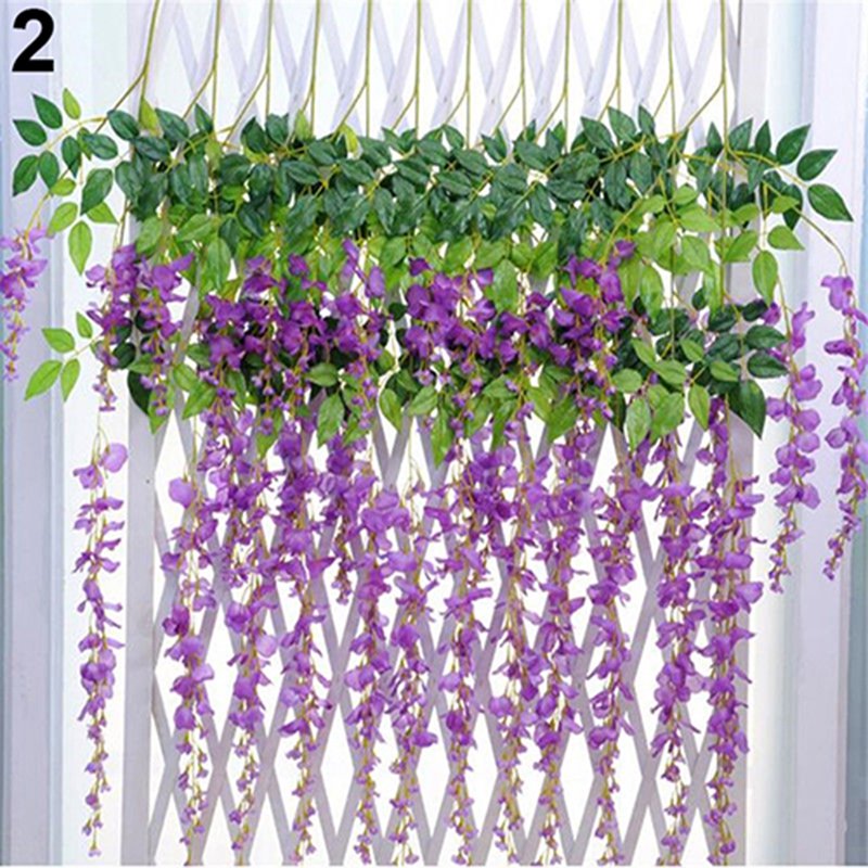 Shulemin Artificial Flowers Vine,Artificial Wisteria Flowers Vine Silk