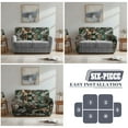 thumbnail image 5 of TSOVTHRID Forest Camo Hunting Print Loveseat Recliner Covers Soft Reclining Loveseat Slipcover 6-Piece Stretch Polyester Recliner Cover for 2 Seat Sofa Couch, 5 of 7