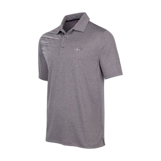 Greg Norman - Polo de rugby para hombre, diseño de rayas ligeras, gris, pequeño