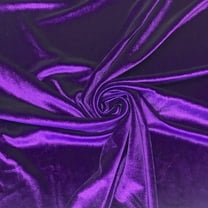 DECORATIVE SILK INC. Polyester Stretch Velvet Fabric 60" inches Wide By the Yard(Dark Purple )
