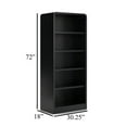 thumbnail image 5 of Robeck Large Bookcase, 5 Display Shelves, Classic 72 Inch Black Wood, 5 of 5