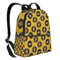 thumbnail image 2 of Lsque Retro Vinyl Records Pattern Backpack – School Travel Canvas Daypack with Ergonomic Padded Straps, Multiple Compartments & Leather Handle, 2 of 5