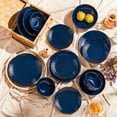 thumbnail image 5 of vancasso 16 Pieces Dinnerware Sets, Stoneware Plates and Bowls Set for 4, Blue Dish Set, Five Leaf Flower Pattern, 5 of 10