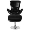 thumbnail image 5 of Emma + Oliver Black LeatherSoft Side Reception Chair with Bowed Seat and Ottoman, 5 of 5