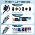 thumbnail image 2 of 2 Pack 3-in-2 Charging Cable Compatible with Apple Watch Ultra/SE/Series 10/9/8/7/6/5/4/3/2/1 & iPhone 16/15/14/13 & Galaxy S24 - 4FT USB-C/A Travel Charger, 2 of 7