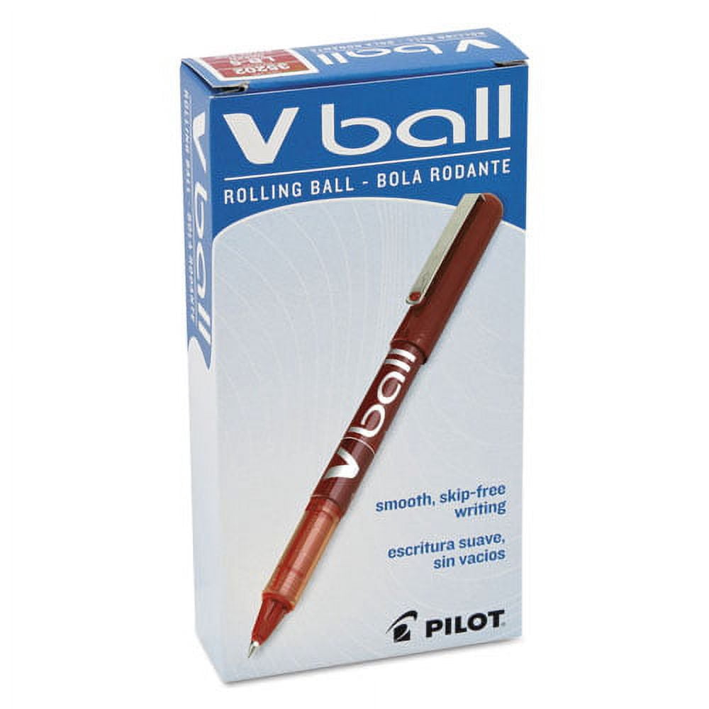 Vball Liquid Ink Roller Ball Pen, Stick, Extra-Fine 0.5 Mm, Red Ink, Red Barrel, Dozen | Bundle of 5 Dozen