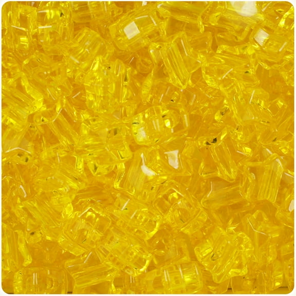 BeadTin Dark Yellow Transparent 13mm Star Pony Beads (250pcs)