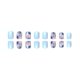 thumbnail image 5 of Uñas postizas adhesivas WAFOLOZE cortas, brillantes, azules con flores, 24 piezas, 5 of 8