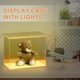 thumbnail image 5 of Estuche de exhibición transparente Uxcell, estuche de exhibición de acrílico de 2 capas, cajas de exhibición transparentes para coleccionables (luz LED cuadrada, 13x5x9" base de madera), 5 of 6