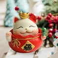thumbnail image 4 of Adornos de gato de la decoración de coche chino Fengshui fortuna estatua de escultura oriental para tienda de oficina decoración de Medio Macarena Estatua del gato de la suerte, 4 of 8