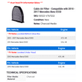 thumbnail image 2 of Cabin Air Filter - Compatible with 2010 - 2017 Mercedes-Benz E550 2011 2012 2013 2014 2015 2016, 2 of 2