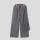 thumbnail image 3 of INCERUN 2023 Pantalones de estilo coreano para hombre, faldas plisadas desmontables, pantalones casuales, pantalones largos de pierna ancha sólidos S-5XL, 3 of 5