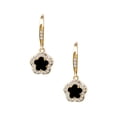 thumbnail image 3 of Aretes de gancho ZVEZDA con circonias y chapa de oro de 18k y Onix, 3 of 3