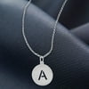 Personalized Cut Out Initial Pendant Disc in Sterling Silver or 14K Gold-Plated Sterling Silver