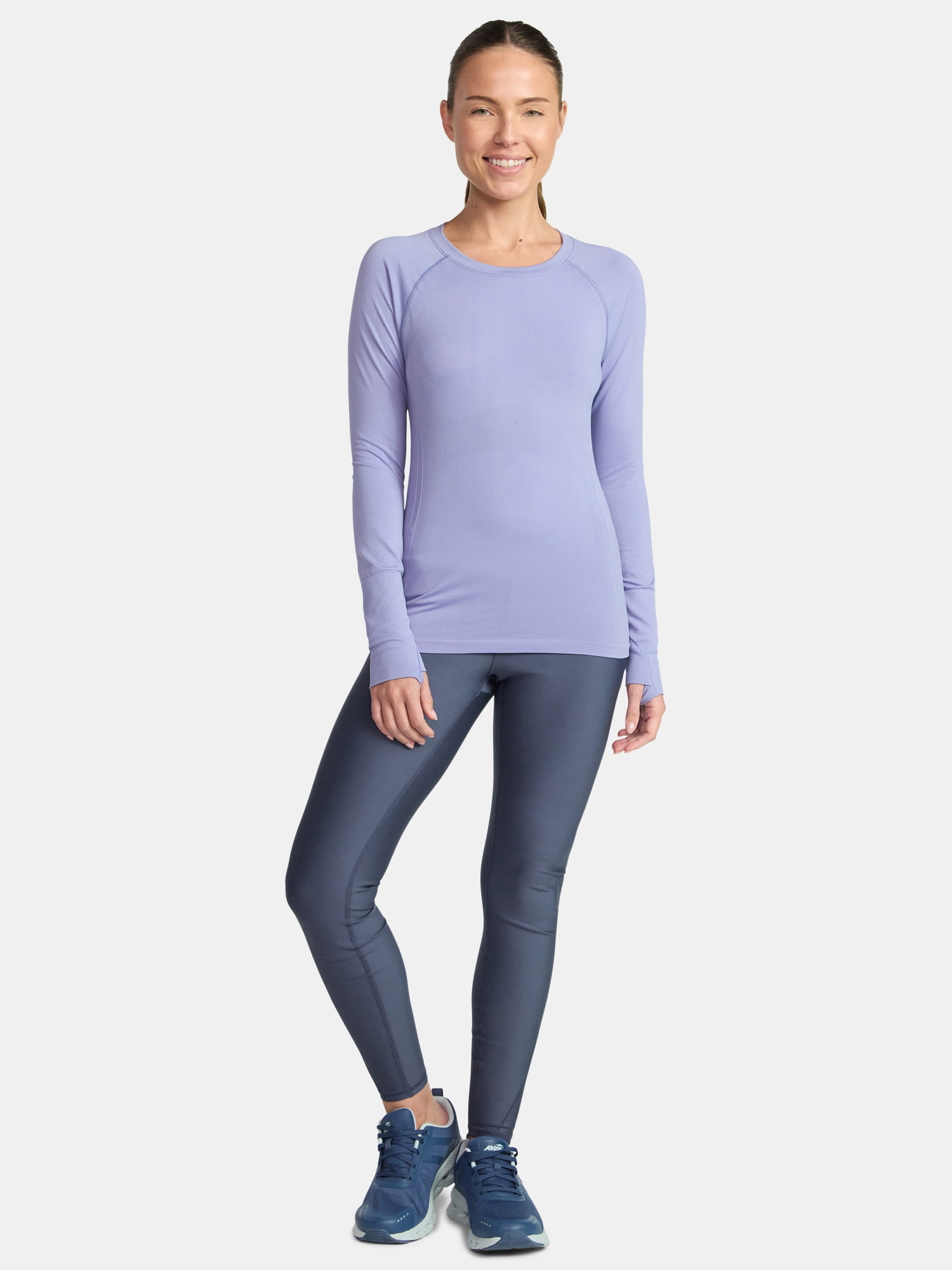 Avia Women's Seamless Tee with Long Sleeves, Sizes XS-XXXL