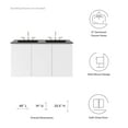 thumbnail image 3 of Double Sink Vanity Cabinet, Wall Mount, Black White, Ceramic, Melamine, Modern Contemporary, Hotel Bedroom Bathroom Master Suite Guest, 3 of 9