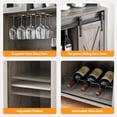 thumbnail image 4 of 70" Tall Coffee Bar Cabinet with Sliding Barn Door, Farmhouse Buffet Cabinet with Storage Shelves, Wine and Glasses Rack, for Kitchen, Dining Room, 4 of 7