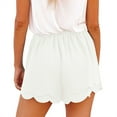 thumbnail image 5 of Shorts for Women Layered Petals Bowknot Tie Waist Drawstring Casual Solid Color Comfy High Waist Shorts with Pockets, 5 of 7