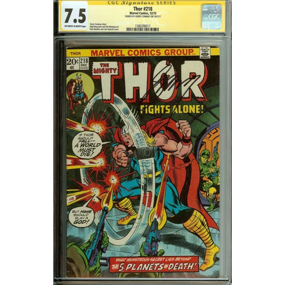 The Mighty Thor #218 Signed by Gerry Conway CGC 7.5