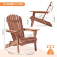 thumbnail image 7 of Wooden Folding Adirondack Chair Half Pre-Assembled Wood Lounge Chair Backyard Porch Pool Deck, 7 of 7