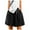 Black, variant on Women Palazzo Pants Summer Shorts Casual Loose Wide Leg Linen Cropped Solid Color High Waist Drawstring Pants Regular Size Trousers