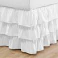 thumbnail image 3 of Betsey Johnson Solid Microfiber White Full Ruffled Bedskirt, 3 of 4