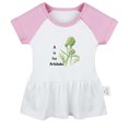thumbnail image 2 of iDzn A is For Artichoke Funny Dresses For Baby, Newborn Babies Skirts, Infant Princess Dress, 0-24M Kids Graphic Clothes (Pink Raglan Dresses, 0-6 Months), 2 of 5