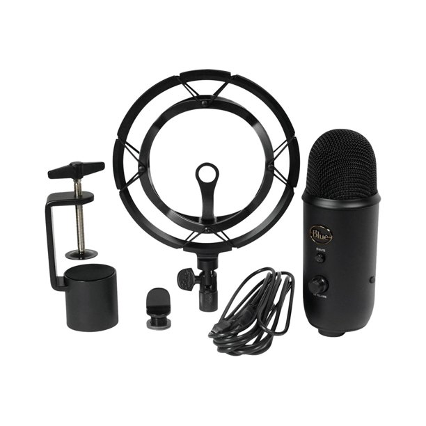 Blue Yeticaster Studio Recording Bundle Microphone USB with Rockville PROM50 Studio